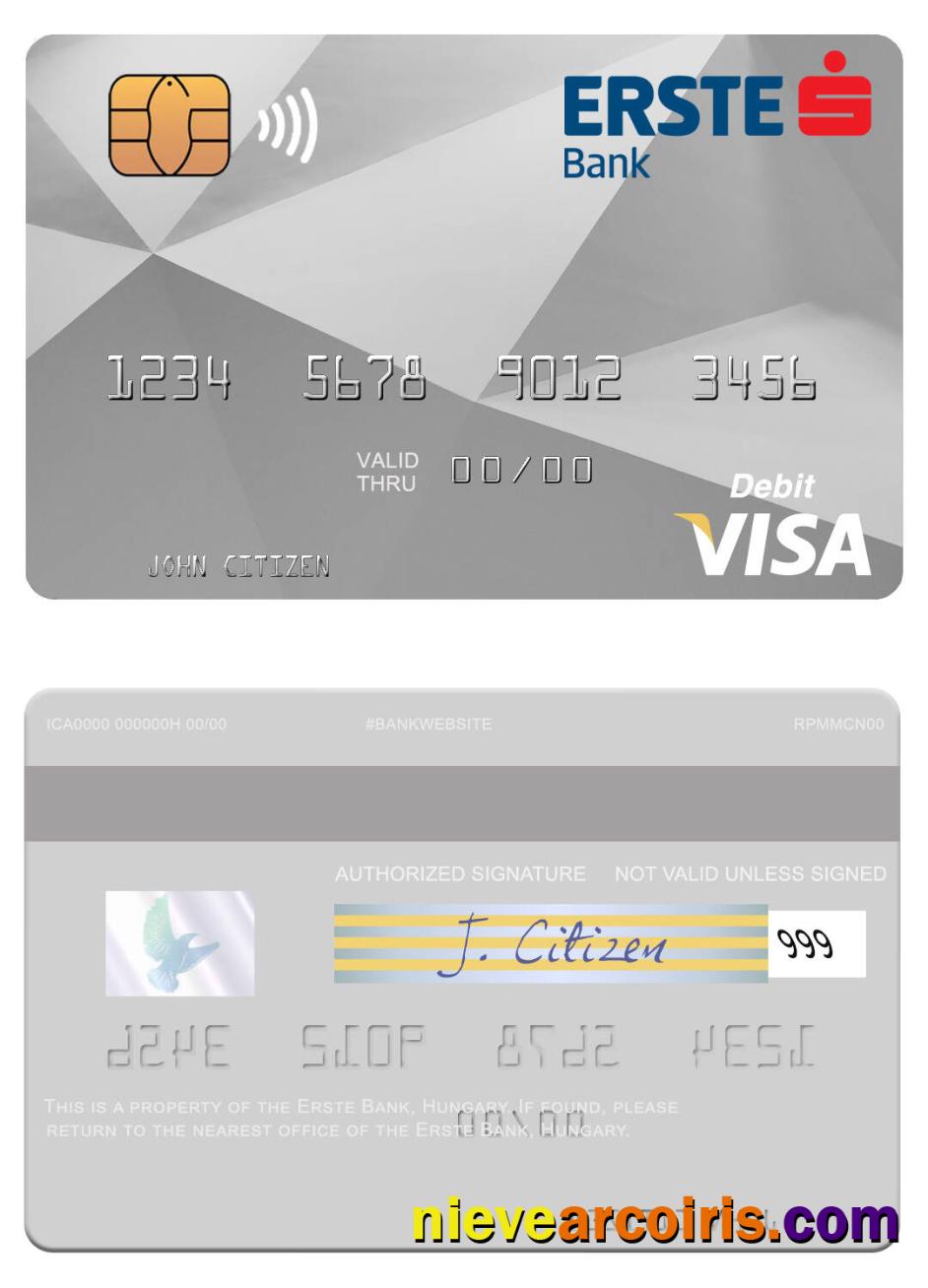 Hungary Erste Bank visa debit card